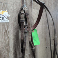 FS Rsd Padded Bridle, Wide Noseband, Thick Braided Reins *gc, dirty, dents, xholes, creases, rubs, gunk, loose stitch
