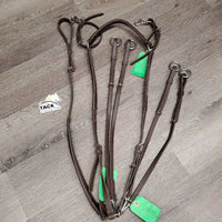 FS Rsd Breastplate, 2x Running Martingale Attachments *gc, mnr cracked & peels, rubs, loose threads & frays, missing keeper