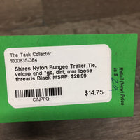 Nylon Bungee Trailer Tie, velcro end *gc, dirt, mnr loose threads