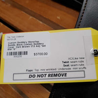 17.5 Adj *set MW *5" Custom Saddlery Monoflap Saddle, Black Custom Saddlery Cover, Wool Flocking, Rear Gussets, Large Exterior Front Pencil Roll & Back Block, Flaps: 15"L x 14.25"W Serial #: 22712 175 13