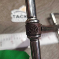 Curved Mullen Mouth Leather Hunter D Ring Bit *vgc, clean, mnr dent, residue, chews & scrapes