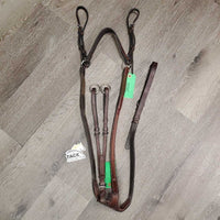 Rsd Leather & Elastic Breastplate, Running Martingale Attachment *gc, dirty, marker, rubs, faded, scrapes, stains