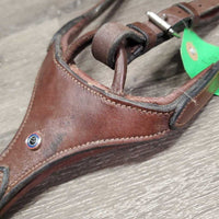 Rsd Leather & Elastic Breastplate, Running Martingale Attachment *gc, dirty, marker, rubs, faded, scrapes, stains