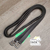 Pr Soft Nylon Lined Stirrup Leathers *gc, dents, dirt, threads, sticky, clean, rubs, mnr stretched holes