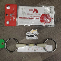French Link Loose Ring Bit, center Roller, bag *gc/fair, clean, v.chewed, split, sharp edges