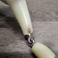 French Link Loose Ring Bit, center Roller, bag *gc/fair, clean, v.chewed, split, sharp edges