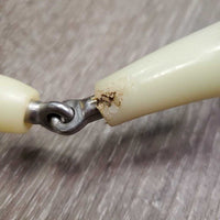 French Link Loose Ring Bit, center Roller, bag *gc/fair, clean, v.chewed, split, sharp edges