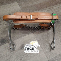 English Hackamore, chain chin strap, fleec *vgc, mnr dirt, rubs, hair & scuffs