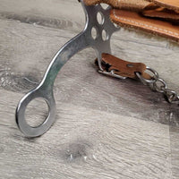 English Hackamore, chain chin strap, fleec *vgc, mnr dirt, rubs, hair & scuffs