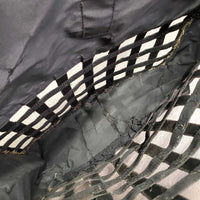 Double Sided Slow Feed Nylon Web Hay Bag *gc/fair, dirty, rubs, frayed, faded, no straps, faded