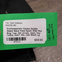 Double Sided Slow Feed Nylon Web Hay Bag *vgc, NO straps, clean, hay, faded, salt? film, rubs