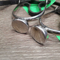 Flat Round End Spurs, Thick Stiff Leather Spur Straps *xc/vgc, mnr rubs & scuffs, edge scrapes & threads