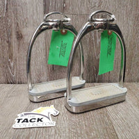 Hvy Stirrup Irons, Swivel Top, grips *vgc, clean, mnr dirty, scuffs, scratches, residue & spots