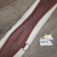 Clik Buckles Fleece Lined Girth, 2x els, D Ring *gc/fair, v.dirty, hair, clumpy, stains, faded, edges: thin & rubs