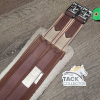 Clik Buckles Fleece Lined Girth, 2x els, D Ring *gc/fair, v.dirty, hair, clumpy, stains, faded, edges: thin & rubs