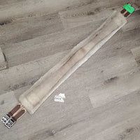 Clik Buckles Fleece Lined Girth, 2x els, D Ring *gc/fair, v.dirty, hair, clumpy, stains, faded, edges: thin & rubs