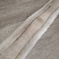 Clik Buckles Fleece Lined Girth, 2x els, D Ring *gc/fair, v.dirty, hair, clumpy, stains, faded, edges: thin & rubs