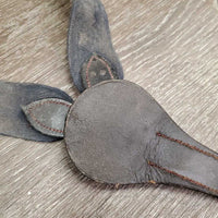 Leather & Elastic Breastplate, snap *gc, dirty, hair, edge scrapes & chews?, faded, NO Running