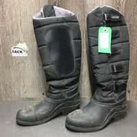 JUNIORS Tall Winter Riding Boots, veclro *vgc, v.dirty, rubs