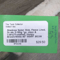 Nylon Web, Fleece Lined, 2x els, D Ring *gc, clean & v.dirty?v.stained, clumpy
