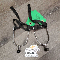 Plastic Roller Ball Spurs, 2x Nylon Straps *gc, clean/mnr dirt & v.dirty/gunky balls, rubs Straps: like new