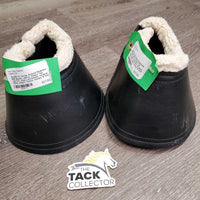 Pr Wrap Around Neoprene Bell Boots, velcro, Fleece Top *gc/fair, clean, scratches, scrapes, holey edges, fleece: clumpy & stiff