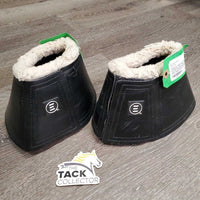 Pr Wrap Around Neoprene Bell Boots, velcro, Fleece Top *gc/fair, clean, scratches, scrapes, holey edges, fleece: clumpy & stiff