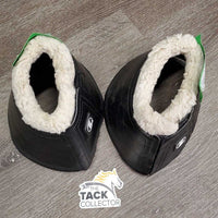 Pr Wrap Around Neoprene Bell Boots, velcro, Fleece Top *gc/fair, clean, scratches, scrapes, holey edges, fleece: clumpy & stiff