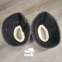 Pr Wrap Around Neoprene Bell Boots, velcro, Fleece Top *gc/fair, clean, scratches, scrapes, holey edges, fleece: clumpy & stiff