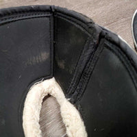 Pr Wrap Around Neoprene Bell Boots, velcro, Fleece Top *gc/fair, clean, scratches, scrapes, holey edges, fleece: clumpy & stiff