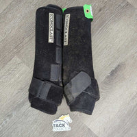 Pr Neoprene Closed Boots, velcro *gc, hairy, dirty, rubs, pills