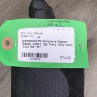 Pr Neoprene Closed Boots, velcro *gc, hairy, dirty, rubs, pills