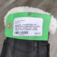 "Turnout Boot Air" Fleece Lined Closed Boots, velcro *gc, clean, stains, rubs, stains, v.hairy velcro, clumpy, peeling