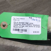 Sheepskin Wool Leather Noseband Cover *xc/vgc, mnr stains & scrape