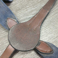 Leather & Elastic Breastplate, Running Martingale Attach, snaps *gc, clean, stains, xholes, rubs, faded