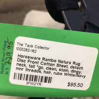 Disc Front Cotton Sheet, detach neck, tail *gc, clean, stain, dingy, mnr thredds, hair, rubs