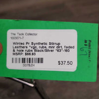 Pr Synthetic Stirrup Leathers *vgc, rubs, mnr dirt, faded & hole rubs