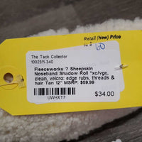 Sheepskin Noseband Shadow Roll *xc/vgc, clean, velcro: edge rubs, threads & hair