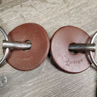 Sweet Iron French Link Loose Ring Gag Bit, Center Lozenge, Rubber Guards, Nunn Finer Nylon Cheeks, Trust Towel *vgc, clean, rubs, mnr rust, rubs & residue