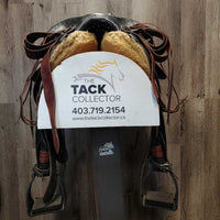13.5" MW 5.5" Banzet Endurance Saddle, 2x latigos, Stirrups, Hobble Straps, wrapped leathers