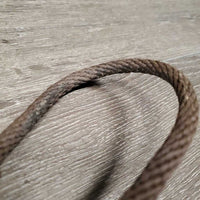 Training Leather Halter, Nylon Rope Noseband *gc/fair, frayed/weak ends, mnr dirt, film & rubs