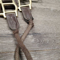 Training Leather Halter, Nylon Rope Noseband *gc/fair, frayed/weak ends, mnr dirt, film & rubs