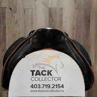 17.25" Adj *set XW *7.25 DK Saddlery Bond II Monoflap Dressage Saddle, Blue DK Fleece Cover, AIR Panels, Rear Gusset Panels, Flaps: 15.75"l x 10"w Serial #:0713 1725 17 34