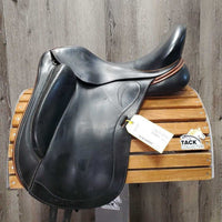 17.25" Adj *set XW *7.25 DK Saddlery Bond II Monoflap Dressage Saddle, Blue DK Fleece Cover, AIR Panels, Rear Gusset Panels, Flaps: 15.75"l x 10"w Serial #:0713 1725 17 34