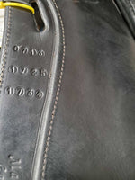 17.25" Adj *set XW *7.25 DK Saddlery Bond II Monoflap Dressage Saddle, Blue DK Fleece Cover, AIR Panels, Rear Gusset Panels, Flaps: 15.75"l x 10"w Serial #:0713 1725 17 34