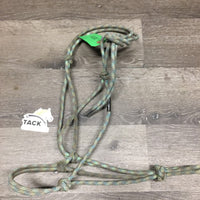 #95 - Thick Stiff Nylon Rope Halter *gc, dirt, faded, stiff, rubs, snags, frays