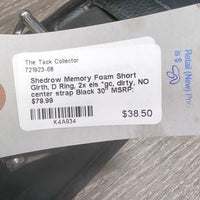 Memory Foam Short Girth, D Ring, 2x els *gc, dirty, NO center strap