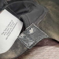 Hvy Leather Half Chaps, Back Zips *gc, v.dirty, rubs, mnr peeled spots, older?