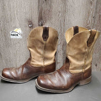 MENS Square Toe Western Boots *vgc/xc, clean, mnr scrapes, scratches & stains