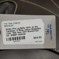 Lg Belly Girth, 2x Els, Caribiner, D Ring, velcro Sheepskin Liner *like new, stiff